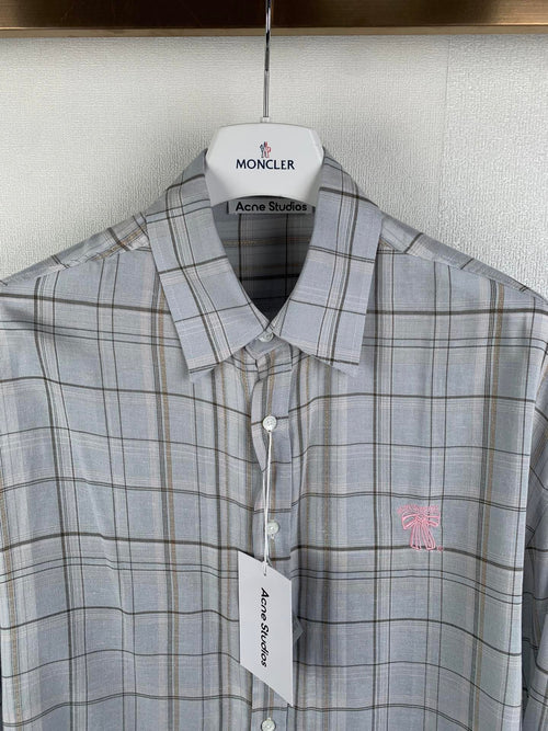 Acne Studios Oversized Plaid Long‑Sleeve Shirt