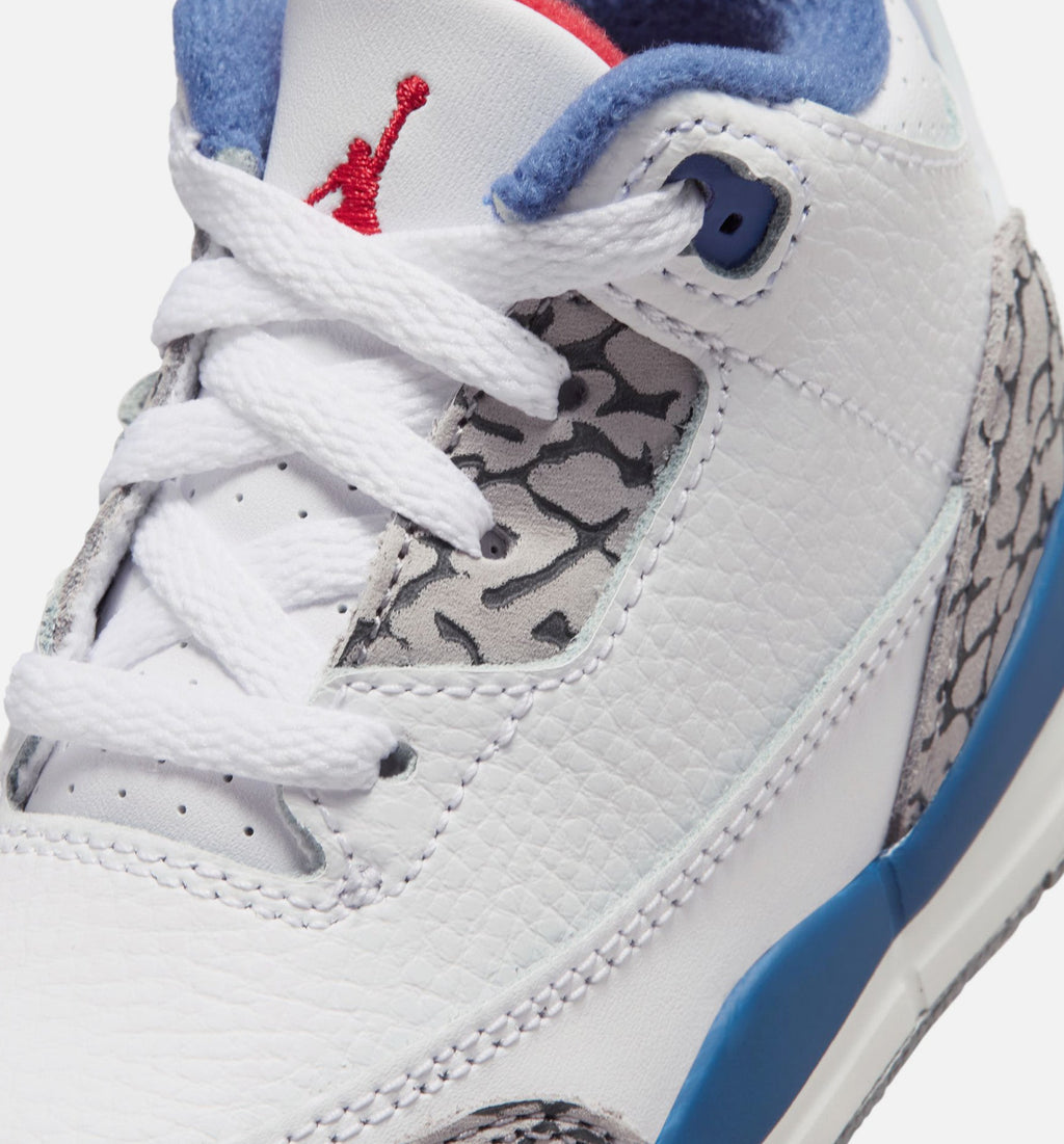 Air Jordan 3 Retro OG True Blue Infant/Toddler Lifestyle Shoe - White/Fire Red/True Blue