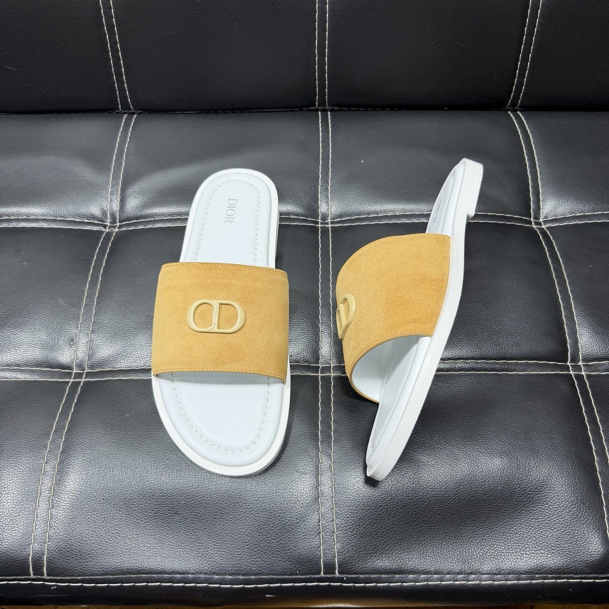 Dior Men's Emblem Strap Slide Sandals